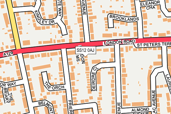 SS12 0AJ map - OS OpenMap – Local (Ordnance Survey) SS12 0AJ map - OS OpenMap – Local (Ordnance Survey)