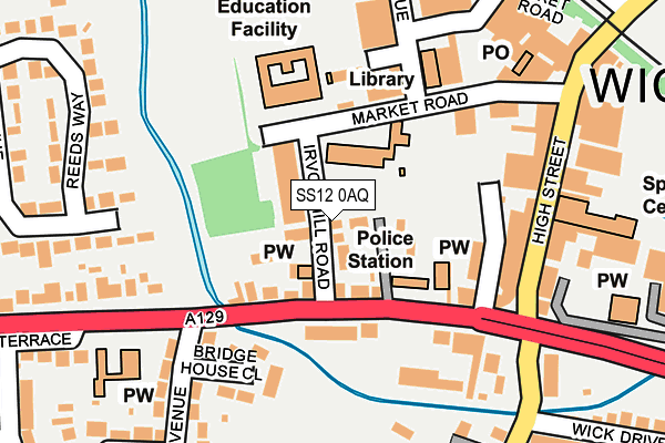SS12 0AQ map - OS OpenMap – Local (Ordnance Survey) SS12 0AQ map - OS OpenMap – Local (Ordnance Survey)