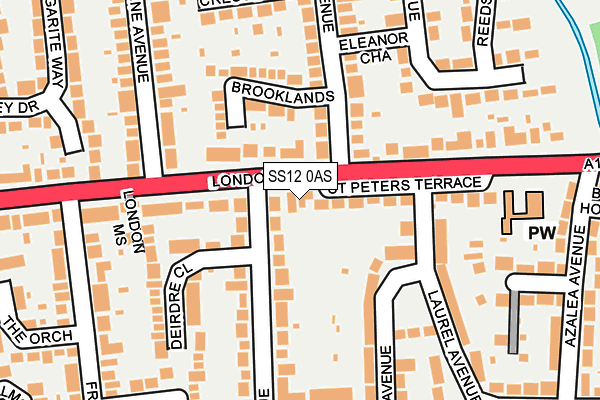 SS12 0AS map - OS OpenMap – Local (Ordnance Survey)