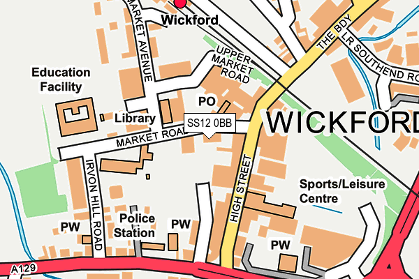 SS12 0BB map - OS OpenMap – Local (Ordnance Survey) SS12 0BB map - OS OpenMap – Local (Ordnance Survey)