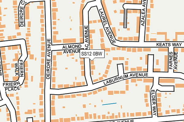 SS12 0BW map - OS OpenMap – Local (Ordnance Survey) SS12 0BW map - OS OpenMap – Local (Ordnance Survey)