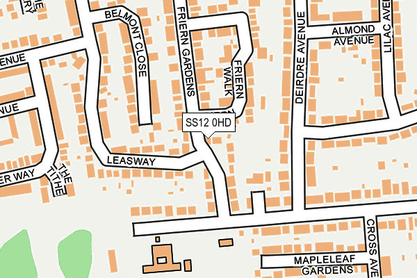 SS12 0HD map - OS OpenMap – Local (Ordnance Survey) SS12 0HD map - OS OpenMap – Local (Ordnance Survey)