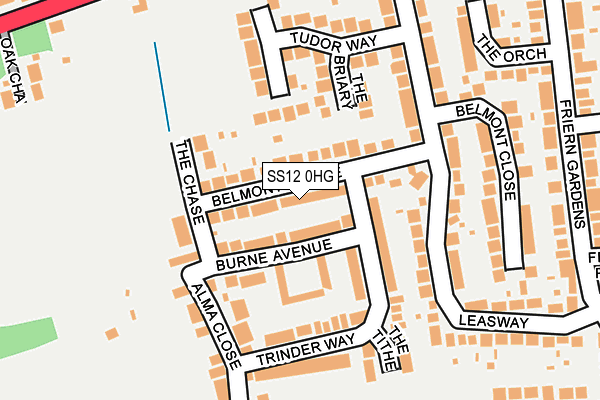 SS12 0HG map - OS OpenMap – Local (Ordnance Survey) SS12 0HG map - OS OpenMap – Local (Ordnance Survey)