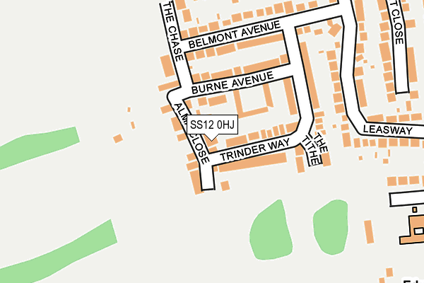 SS12 0HJ map - OS OpenMap – Local (Ordnance Survey) SS12 0HJ map - OS OpenMap – Local (Ordnance Survey)