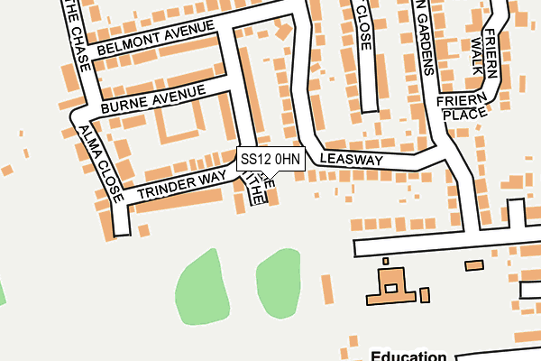 SS12 0HN map - OS OpenMap – Local (Ordnance Survey) SS12 0HN map - OS OpenMap – Local (Ordnance Survey)