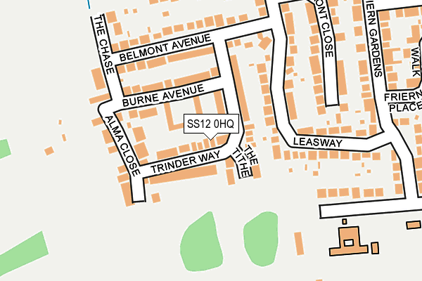 SS12 0HQ map - OS OpenMap – Local (Ordnance Survey) SS12 0HQ map - OS OpenMap – Local (Ordnance Survey)