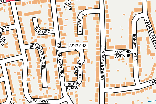 SS12 0HZ map - OS OpenMap – Local (Ordnance Survey) SS12 0HZ map - OS OpenMap – Local (Ordnance Survey)