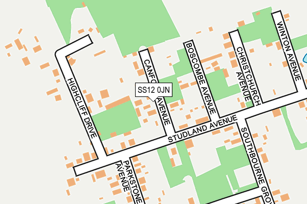 SS12 0JN map - OS OpenMap – Local (Ordnance Survey) SS12 0JN map - OS OpenMap – Local (Ordnance Survey)