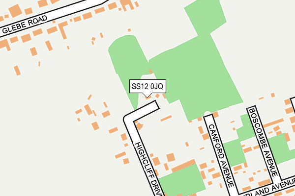 SS12 0JQ map - OS OpenMap – Local (Ordnance Survey) SS12 0JQ map - OS OpenMap – Local (Ordnance Survey)