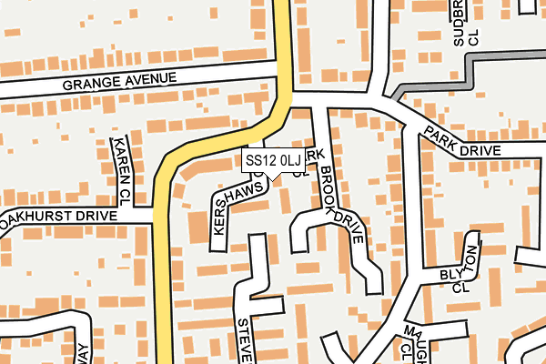 SS12 0LJ map - OS OpenMap – Local (Ordnance Survey) SS12 0LJ map - OS OpenMap – Local (Ordnance Survey)