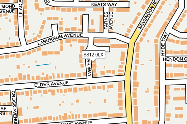 SS12 0LX map - OS OpenMap – Local (Ordnance Survey) SS12 0LX map - OS OpenMap – Local (Ordnance Survey)