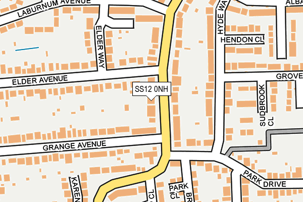 SS12 0NH map - OS OpenMap – Local (Ordnance Survey) SS12 0NH map - OS OpenMap – Local (Ordnance Survey)