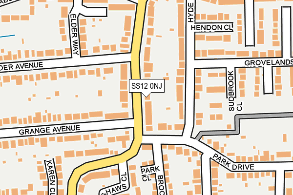 SS12 0NJ map - OS OpenMap – Local (Ordnance Survey) SS12 0NJ map - OS OpenMap – Local (Ordnance Survey)