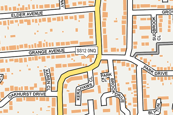 SS12 0NQ map - OS OpenMap – Local (Ordnance Survey) SS12 0NQ map - OS OpenMap – Local (Ordnance Survey)