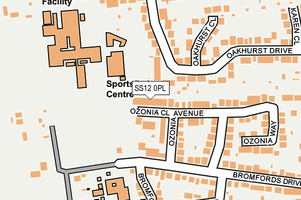 SS12 0PL map - OS OpenMap – Local (Ordnance Survey) SS12 0PL map - OS OpenMap – Local (Ordnance Survey)