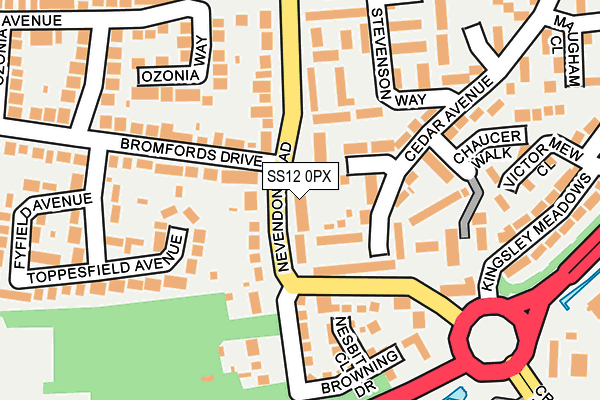 SS12 0PX map - OS OpenMap – Local (Ordnance Survey) SS12 0PX map - OS OpenMap – Local (Ordnance Survey)