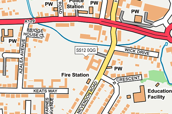 SS12 0QG map - OS OpenMap – Local (Ordnance Survey) SS12 0QG map - OS OpenMap – Local (Ordnance Survey)