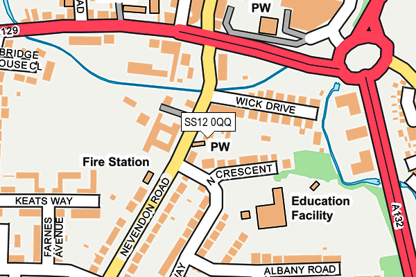 SS12 0QQ map - OS OpenMap – Local (Ordnance Survey) SS12 0QQ map - OS OpenMap – Local (Ordnance Survey)
