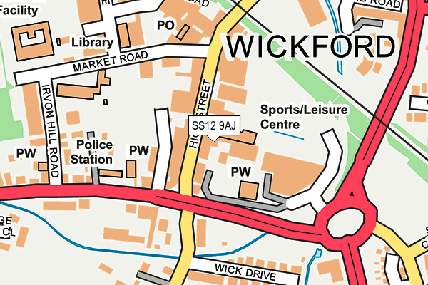 SS12 9AJ map - OS OpenMap – Local (Ordnance Survey) SS12 9AJ map - OS OpenMap – Local (Ordnance Survey)