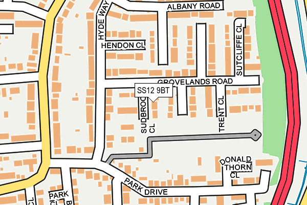 SS12 9BT map - OS OpenMap – Local (Ordnance Survey) SS12 9BT map - OS OpenMap – Local (Ordnance Survey)