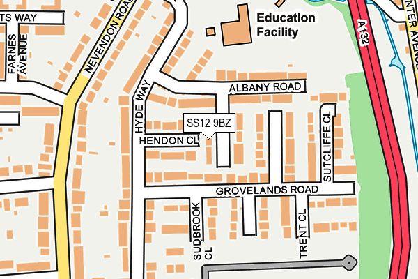 SS12 9BZ map - OS OpenMap – Local (Ordnance Survey) SS12 9BZ map - OS OpenMap – Local (Ordnance Survey)
