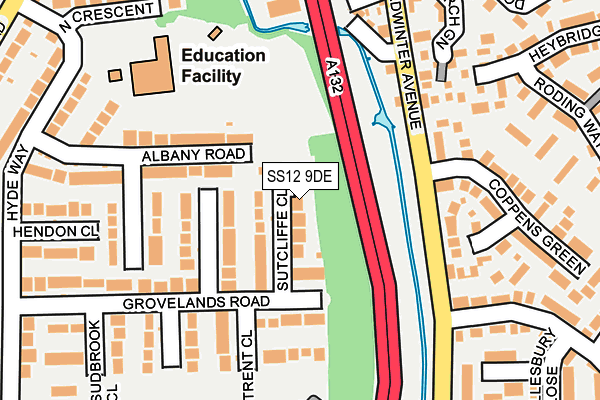 SS12 9DE map - OS OpenMap – Local (Ordnance Survey) SS12 9DE map - OS OpenMap – Local (Ordnance Survey)
