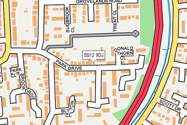 SS12 9DJ map - OS OpenMap – Local (Ordnance Survey) SS12 9DJ map - OS OpenMap – Local (Ordnance Survey)