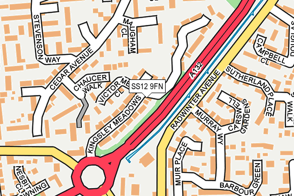 SS12 9FN map - OS OpenMap – Local (Ordnance Survey) SS12 9FN map - OS OpenMap – Local (Ordnance Survey)