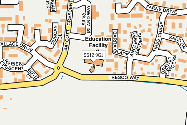 SS12 9GJ map - OS OpenMap – Local (Ordnance Survey) SS12 9GJ map - OS OpenMap – Local (Ordnance Survey)