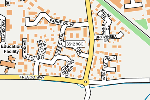 SS12 9GQ map - OS OpenMap – Local (Ordnance Survey) SS12 9GQ map - OS OpenMap – Local (Ordnance Survey)