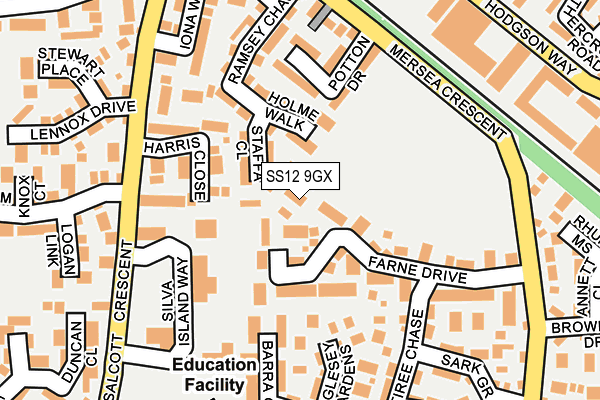 SS12 9GX map - OS OpenMap – Local (Ordnance Survey) SS12 9GX map - OS OpenMap – Local (Ordnance Survey)
