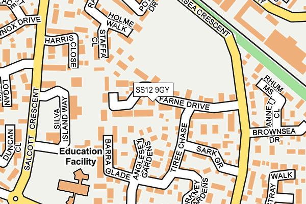 SS12 9GY map - OS OpenMap – Local (Ordnance Survey) SS12 9GY map - OS OpenMap – Local (Ordnance Survey)