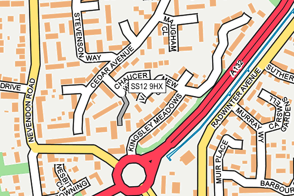 SS12 9HX map - OS OpenMap – Local (Ordnance Survey) SS12 9HX map - OS OpenMap – Local (Ordnance Survey)
