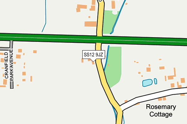SS12 9JZ map - OS OpenMap – Local (Ordnance Survey) SS12 9JZ map - OS OpenMap – Local (Ordnance Survey)