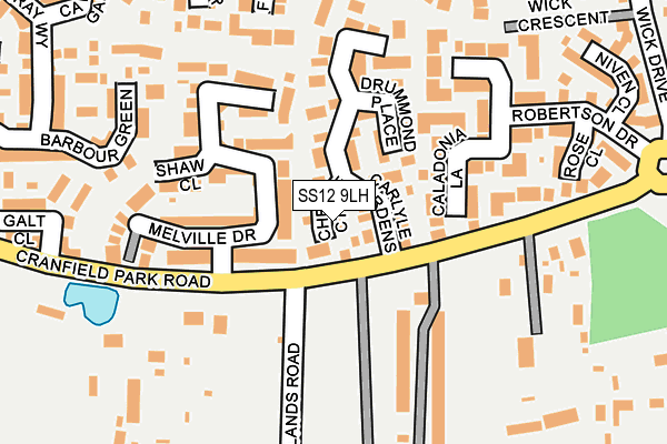 SS12 9LH map - OS OpenMap – Local (Ordnance Survey)