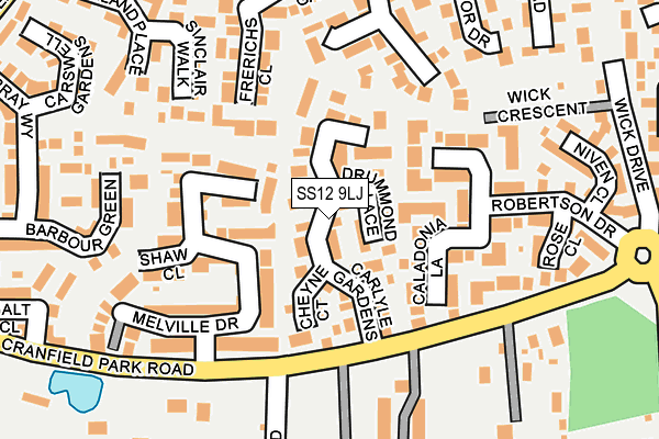 SS12 9LJ map - OS OpenMap – Local (Ordnance Survey)