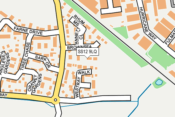 SS12 9LQ map - OS OpenMap – Local (Ordnance Survey) SS12 9LQ map - OS OpenMap – Local (Ordnance Survey)