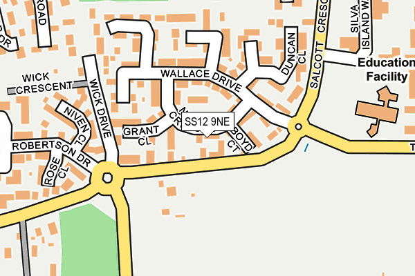 SS12 9NE map - OS OpenMap – Local (Ordnance Survey) SS12 9NE map - OS OpenMap – Local (Ordnance Survey)