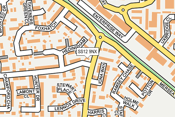SS12 9NX map - OS OpenMap – Local (Ordnance Survey) SS12 9NX map - OS OpenMap – Local (Ordnance Survey)
