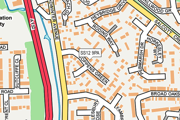 SS12 9PA map - OS OpenMap – Local (Ordnance Survey) SS12 9PA map - OS OpenMap – Local (Ordnance Survey)