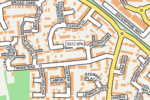 SS12 9PN map - OS OpenMap – Local (Ordnance Survey) SS12 9PN map - OS OpenMap – Local (Ordnance Survey)