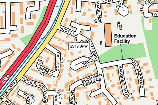 SS12 9PW map - OS OpenMap – Local (Ordnance Survey) SS12 9PW map - OS OpenMap – Local (Ordnance Survey)