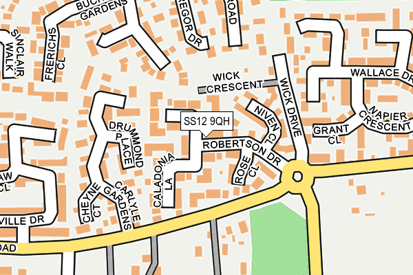 SS12 9QH map - OS OpenMap – Local (Ordnance Survey) SS12 9QH map - OS OpenMap – Local (Ordnance Survey)