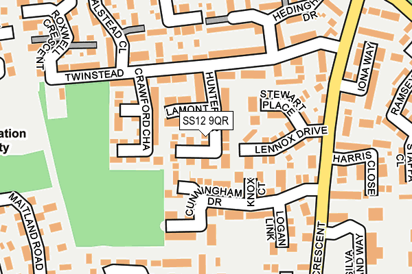 SS12 9QR map - OS OpenMap – Local (Ordnance Survey) SS12 9QR map - OS OpenMap – Local (Ordnance Survey)