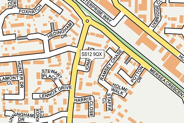 SS12 9QX map - OS OpenMap – Local (Ordnance Survey) SS12 9QX map - OS OpenMap – Local (Ordnance Survey)