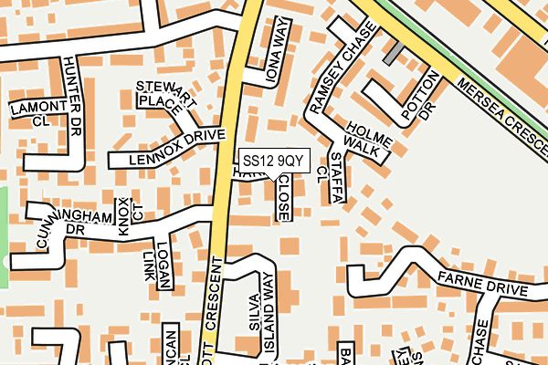 SS12 9QY map - OS OpenMap – Local (Ordnance Survey) SS12 9QY map - OS OpenMap – Local (Ordnance Survey)