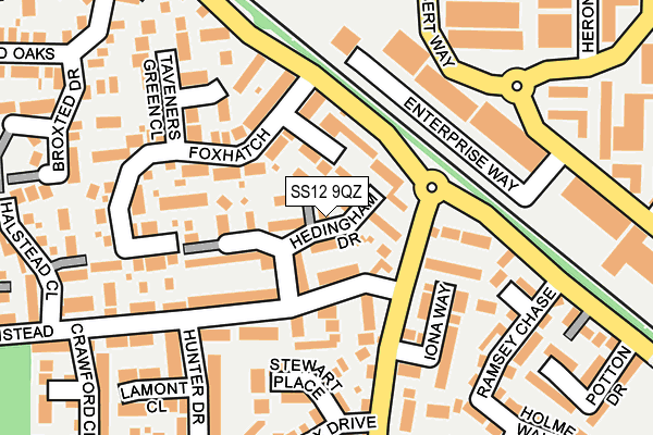 SS12 9QZ map - OS OpenMap – Local (Ordnance Survey) SS12 9QZ map - OS OpenMap – Local (Ordnance Survey)