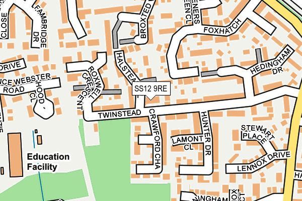 SS12 9RE map - OS OpenMap – Local (Ordnance Survey) SS12 9RE map - OS OpenMap – Local (Ordnance Survey)