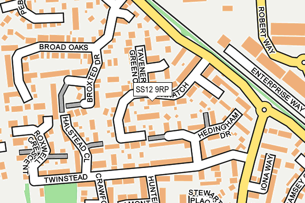 SS12 9RP map - OS OpenMap – Local (Ordnance Survey) SS12 9RP map - OS OpenMap – Local (Ordnance Survey)