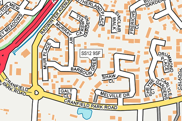 SS12 9SF map - OS OpenMap – Local (Ordnance Survey) SS12 9SF map - OS OpenMap – Local (Ordnance Survey)
